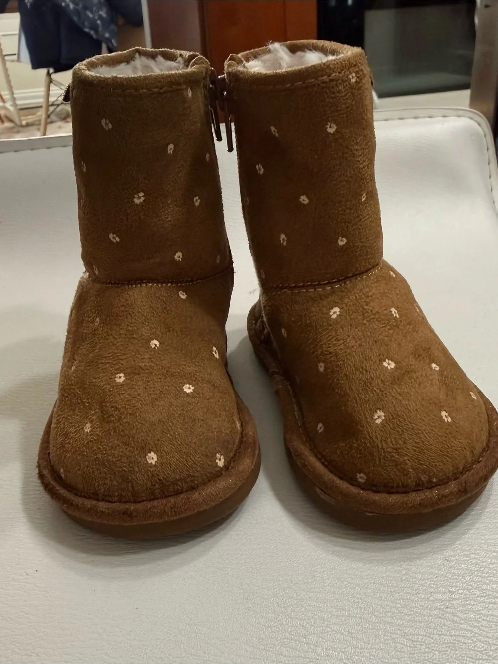 OshKosh Brown faux Suede Winter Booties with Shearling Lining